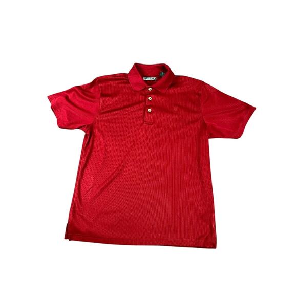Cubavera Men's Red Textured Stripe Short Sleeve Polo Shirt Medium M/M * - Picture 1 of 10
